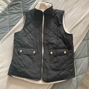 Reversible Black Sherpa vest